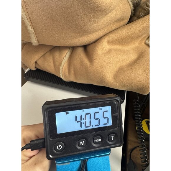 Womens XL Penny Lane Tan Faux Suede Maxi Hooded Full Length Faux Fur Trim Coat - Picture 15 of 15